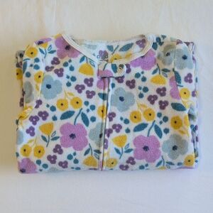 child of mine floral fleece zipper footie sleeper pajamas 3T toddler girls